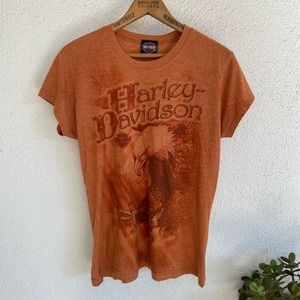 Harley Davidson Rust Orange Short sleeve Eagle t-shirt
